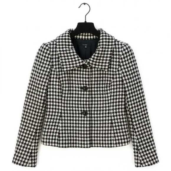 Zara Jackets & Blazers - Zara Basic Black and White Houndstooth Jacket Womens 8